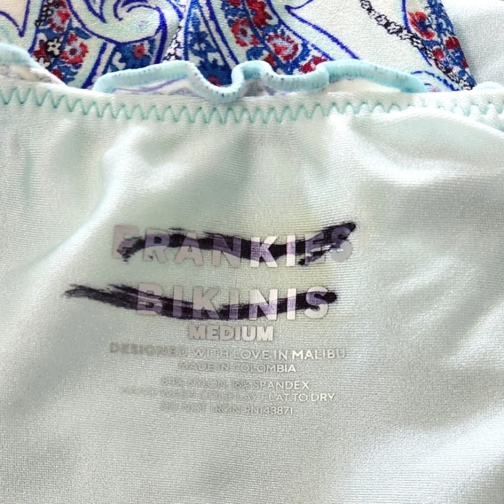 New!Frankies Bikini Fawn Shime Ruffle‎ One Piece Swimsuit